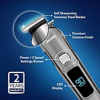 AGARO Cosmo Beard Trimmer For Men 4 Length Setting combs 2 Speed, USB Rechargeable, 90 mins Runtime