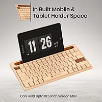 Portronics Bubble Dock 2.0 Bluetooth + Wireless Keyboard – Multimedia Keys | Beige | 1 Year Warranty