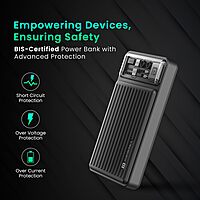 Portronics Luxcell Mini 10K – 15W Magnetic Wireless Power Bank offers fast charging with a sleek design. Compact and portable, it ensures your devices stay powered on the go. Perfect for travel!
