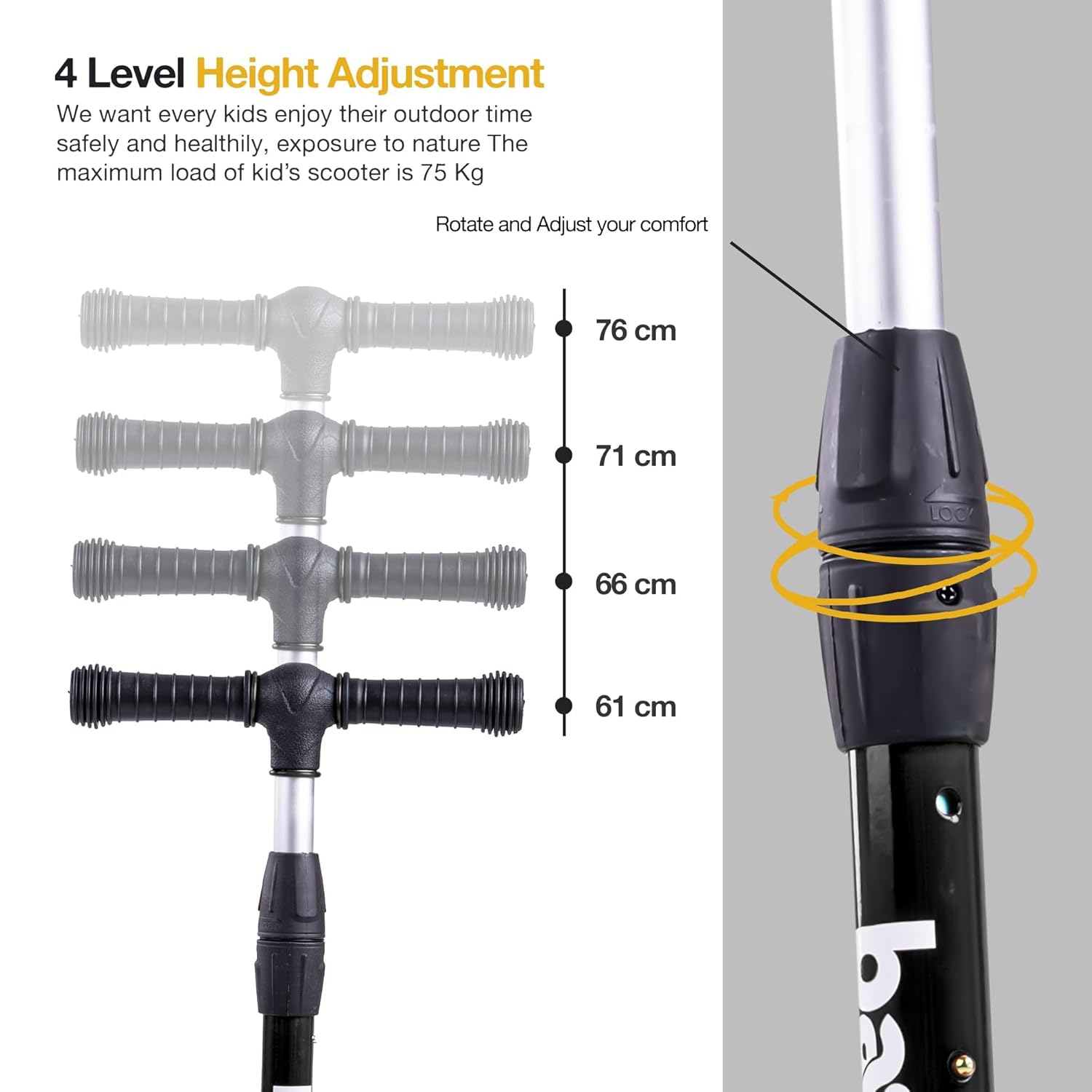 Baybee Flash Scooter for Kids with Foldable & Height Adjustable Handle- Pink Baybee Flash Scooter for Kids with Foldable & Height Adjustable Handle- Pink