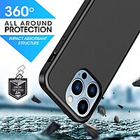 GRIPP Amaze Back Case Compatible iPhone 13 Pro Max 6.7 inch Scratch Resistance PC Shield with Tough Bumper Drop Tested Total Protection Back Cover - (Black)