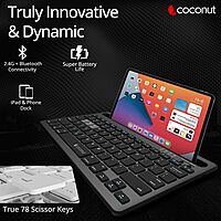 Coconut WK20 Evolve Wireless Keyboard (Compatible with PC, Mac, Laptop & Tablet, 1 Year Warranty)