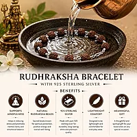 925 Silver Five Mukhi Rudraksha Bracelet for Men & Women – Adjustable Spiritual Bracelet