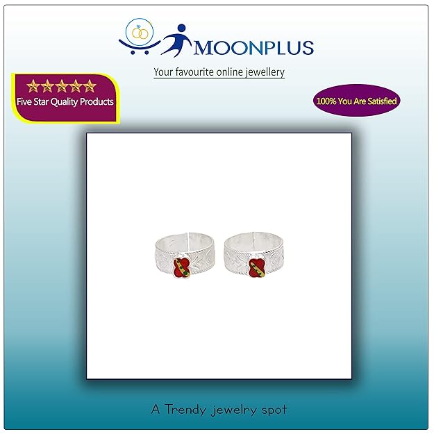Silver Toe ring, Metti with enamel