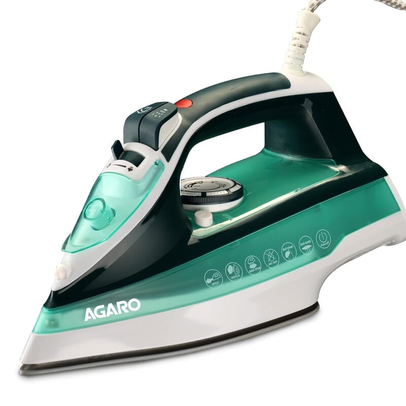 AGARO Galaxy Steam Iron, 2200 watts, Ceramic Coated Sole Plate 285Ml Water Tank