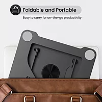 Portronics K11 Laptop Stand – Black, Metal & 360° Adjustable