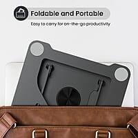 Portronics My Buddy K11 Metal Laptop Stand with 360° Rotation, Height & Angle Adjustable, Foldable Design