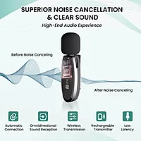 Portronics Dash 7 POR 2508 Lightning Wireless Mic – Plug & Play Black