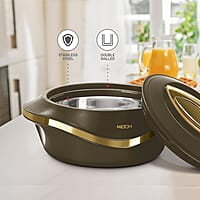 MILTON Pearl 1000 Inner Stainless Steel Casserole, 860 ml, Dark Brown