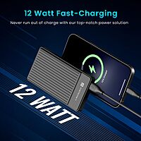 Portronics 2253 Luxcell B 12 10K Power Bank – 10000mAh | 12W Charging  | Black