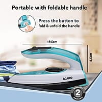 AGARO Primo Travel Steam Iron, 1200W, Compact, Ceramic Coated Sole plate