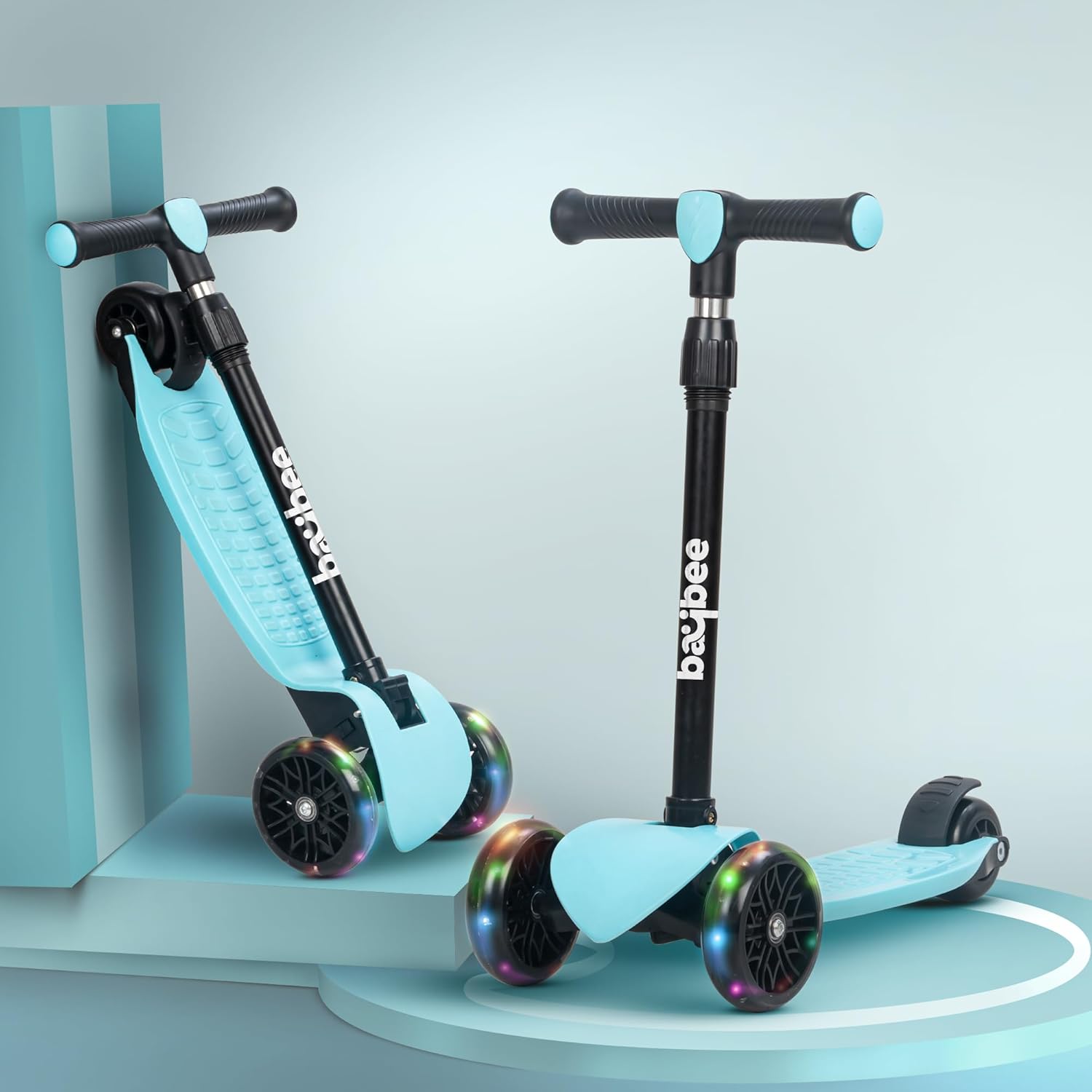 Baybee Zoomie Foldable Kick Scooter for Kids-Blue Baybee Zoomie Foldable Kick Scooter for Kids-Blue