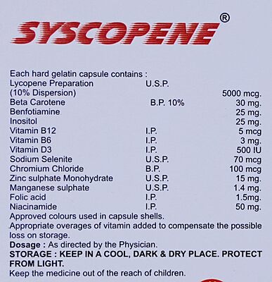 Syscopene Capsule Antioxidant Lycopene Supplement