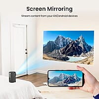 Portronics Beem 400 LED Projector with Wifi, 3600 Lumens (250 ANSI), 1080p HD Resolution, Up to 160 Inches Screen