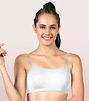 ENAMOR Moulded Double Layer Front Women's Cotton Cami Bra - Detachable Slim Straps with Back Keyhole, Non Padded, Wirefree, High Coverage A022
