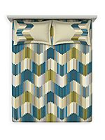 Grid Turkish Tiles Elemental DDecor Bed Sheet