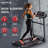 Lifelong FitPro LLTM111 (2.5 HP Peak) Motorized Treadmill for Home with 12 preset Workouts, Max Speed 14km/hr., Bluetooth Speaker Max. User Weight 110kg