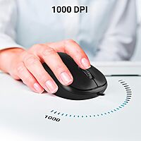 Zebronics Zeb-Comfort Wired USB Mouse, 3-Button, 1000 DPI Optical Sensor, Plug & Play, for Windows/Mac, Black