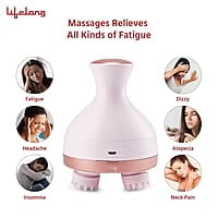 Lifelong LLM225 Rechargeable Head, Scalp Full Body Pain Relief Massager, Electric Head Kneading Massager,4 Speed Modes