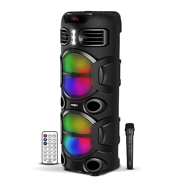 Frontech Sonata SW-0180 delivers rich 2.1 channel sound with deep bass—perfect for music, movies, and gaming.