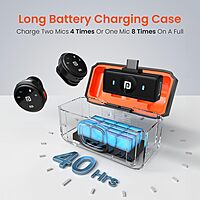 Portronics Vlogmate 3 Dual Wireless Collar Lapel Microphone – ENC Noise Cancellation | Charging Case | Type-C & 8 Pin Receiver | For iPhone, Android, Vlog, Streaming | Black