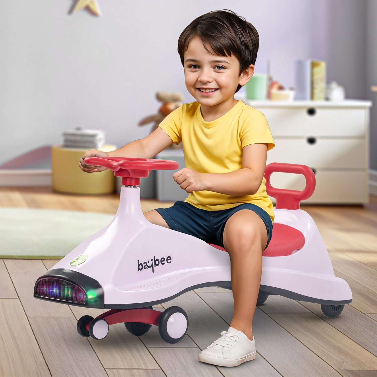 Baybee Primo Kids Magic Swing Cars for Kids- Pink