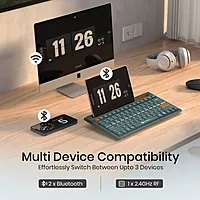 Portronics Bubble Dock 2.0 Bluetooth + Wireless Keyboard – Multimedia Keys | Green | 1 Year Warranty