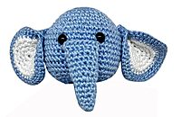 Milo The Elephant Wooden Crochet Baby Rattle
