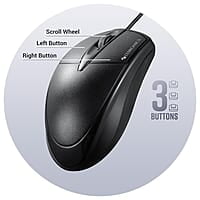 ZEBRONICS Byte Wired Optical Mouse with 3 Buttons, High Precision, 1000 DPI, Works on Most Surfaces, Plug & Play, USB Interface, 1.3m Cable Length