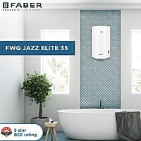 Faber Jazz Elite 35L Vertical Storage Water Geyser Heating Indicator Titanium Glassline Coated Tank 2000W