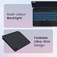 Portronics PadMate Magnetic Bluetooth Keyboard Case – Black | For iPad 10th Gen