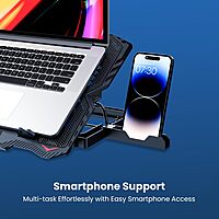 Portronics My Buddy AIR 3 Laptop Stand – Multi-Level | 5 Cooling Fans | Mobile Holder | Black