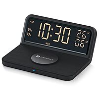Portronics Freedom 4E 15W Wireless Charger – Dual Alarm Clock | Fabric Pad | iPhone 12–17