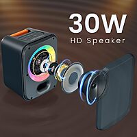Portronics POR 2737 Apollo 30 30W Bluetooth Speaker – BT 5.4 | Dual Wireless Karaoke Mic | RGB |