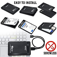 Uport USB 3.0 to 2.5-Inch SATA External Hard Drive Enclosure Case for 2.5" SATA HDD & SSD (Black)