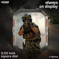 Vibez by Lifelong Trooper Smart Watch for Men 2.02” Always On Display AMOLED, 550 NITS, 60Hz Refresh Rate