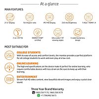 HP 21.5 Inches FHD Monitor features a sleek design, vibrant colors, and sharp visuals. Perfect for work or entertainment, it offers HDMI and VGA connectivity for versatile use. Enjoy stunning clarity!