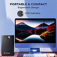Lapcare LAPON‑750 UPS: 600 VA/360 W line‑interactive UPS with AVR, generator‑safe cold‑start, off‑mode charging, auto‑restart on power restore, 2‑year warranty.