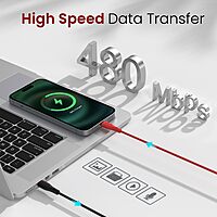 Portronics Hue X 60W Type-C Fast Charging Cable – Dual Tone | 480Mbps Data Sync | Premium Braided Cable | For Smartphones, Tablets & Laptops