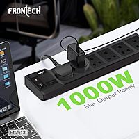 Frontech FT-0867 Surge Guard Power Strip – Durable Multi-Outlet Protection for Home & Office