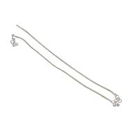 Sterling Silver Paayal Anklet | plain Design silver Kolusu for Women and Girls