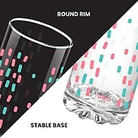 Treo by Milton D Ziner Torrent Glass Set of 6, 316 ml, Rainbow Sprinkles