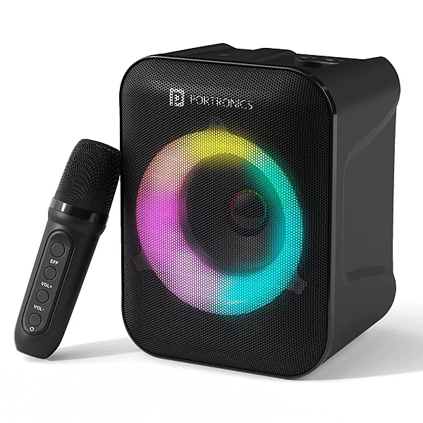 Portronics Apollo One 20W Speaker – Features Mic, RGB lighting, and Type-C connectivity for enhanced audio experience. Compact design, powerful sound, perfect for home or on-the-go use.