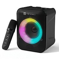 Portronics POR 2735 Apollo One 20W Bluetooth Speaker – BT 5.3  Wireless Karaoke Mic  RGB  Black