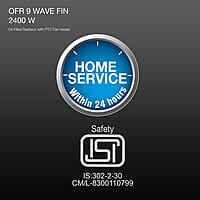 Havells OFR 9 Wave Fin with PTC 2400 Watts Fan Heater