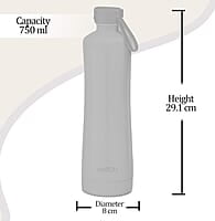 Milton New Tiara 900 Stainless Steel 24 Hours Hot and Cold Water Bottle, 750 ml