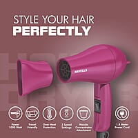 Havells 1000 Watt Foldable Hair Dryer; 2 Heat Settings (Hot/Warm), Heat Balance Technology