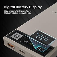 Portronics MagClick 10K – 15W Wireless 10000mAh Power Bank (Dark Grey) offers fast charging, sleek design, and portability. Ideal for on-the-go charging of smartphones and devices.