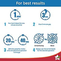 Wonderchef Nutri Blend Snowflakes, 22000 RPM  2 Unbreakable Jars, Stainless Steel Blades, 400 W