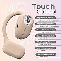 Portronics Twins 30 – OWS Earbuds, 30H Playtime, Beige. Enjoy seamless connectivity, rich sound quality, and a comfortable fit for all-day listening. Perfect for music lovers on the go!